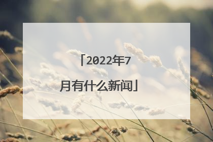 2022年7月有什么新闻