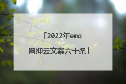 2022年emo网抑云文案六十条