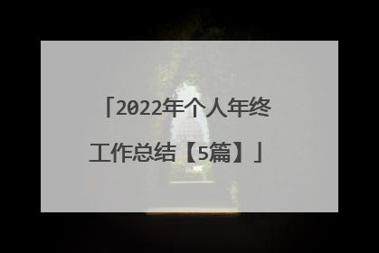 2022年个人年终工作总结【5篇】