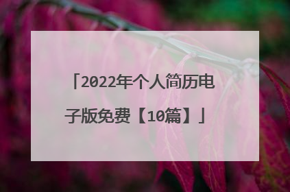 2022年个人简历电子版免费【10篇】