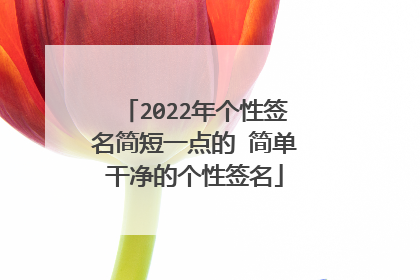 2022年个性签名简短一点的 简单干净的个性签名