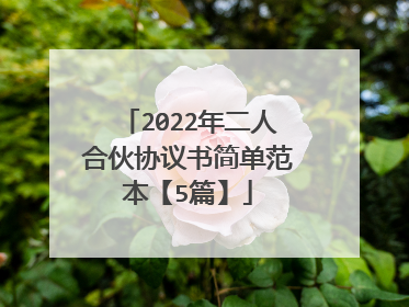 2022年二人合伙协议书简单范本【5篇】