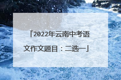 2022年云南中考语文作文题目：二选一
