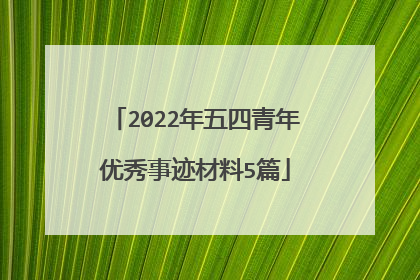 2022年五四青年优秀事迹材料5篇