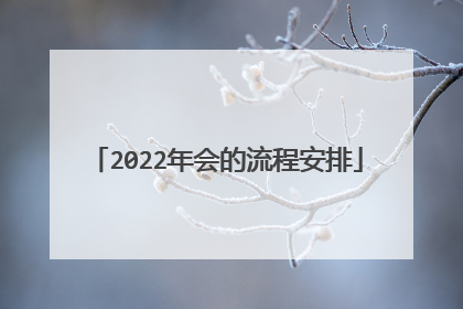 2022年会的流程安排