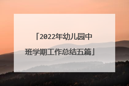 2022年幼儿园中班学期工作总结五篇