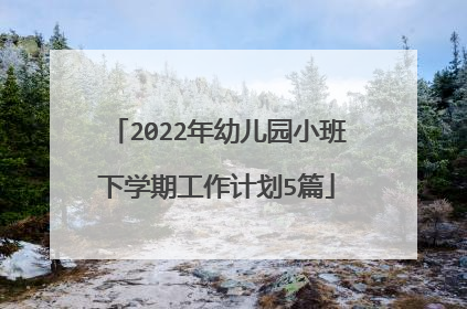 2022年幼儿园小班下学期工作计划5篇