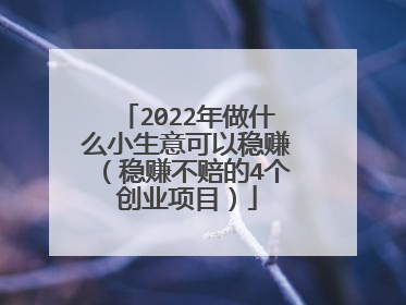 2022年做什么小生意可以稳赚(稳赚不赔的4个创业项目)