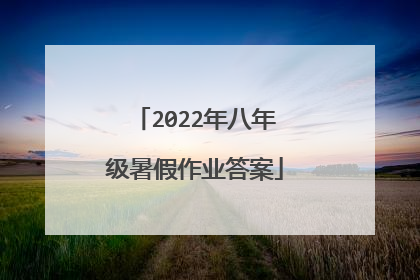 2022年八年级暑假作业答案