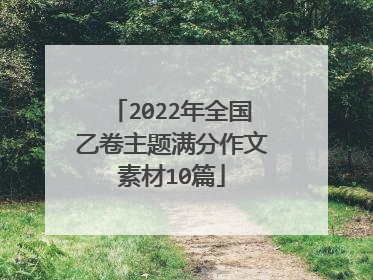 2022年全国乙卷主题满分作文素材10篇