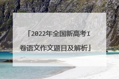 2022年全国新高考I卷语文作文题目及解析
