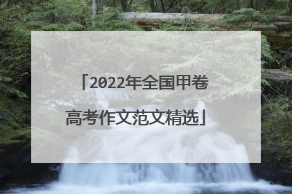 2022年全国甲卷高考作文范文精选