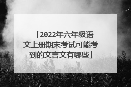 2022年六年级语文上册期末考试可能考到的文言文有哪些