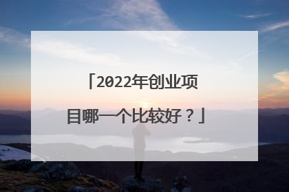 2022年创业项目哪一个比较好?