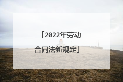2022年劳动合同法新规定