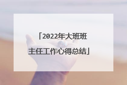 2022年大班班主任工作心得总结