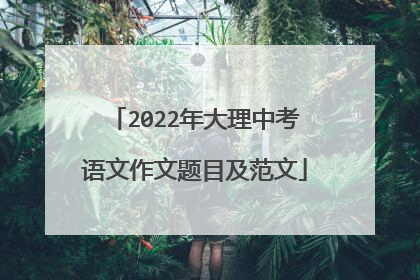 2022年大理中考语文作文题目及范文