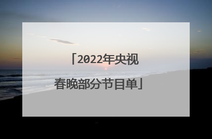 2022年央视春晚部分节目单