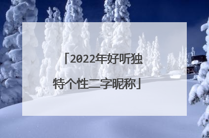2022年好听独特个性二字昵称