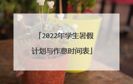 2022年学生暑假计划与作息时间表