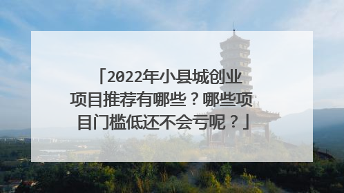 2022年小县城创业项目推荐有哪些?哪些项目门槛低还不会亏呢?