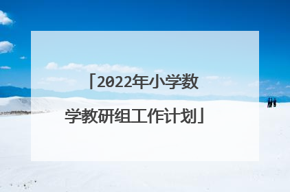 2022年小学数学教研组工作计划