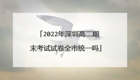 2022年深圳高二期末考试试卷全市统一吗