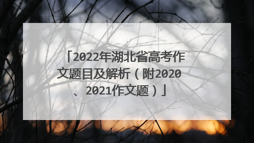 2022年湖北省高考作文题目及解析(附2020、2021作文题)