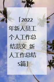 2022年新人员工个人工作总结范文_新人工作总结5篇