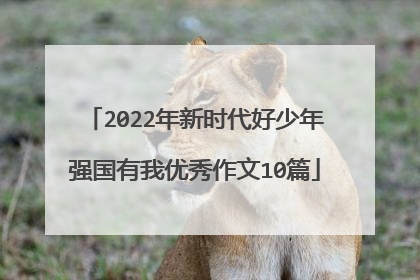 2022年新时代好少年强国有我优秀作文10篇