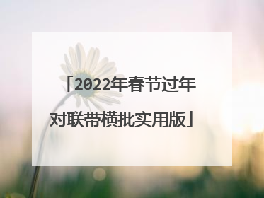 2022年春节过年对联带横批实用版