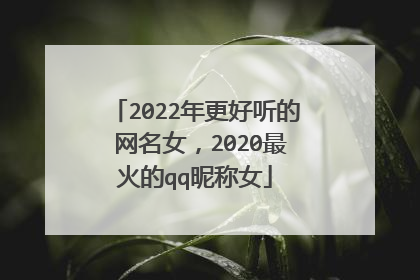 2022年更好听的 网名女，2020最火的qq昵称女