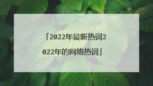 2022年最新热词2022年的网络热词