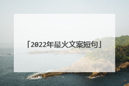 2022年最火文案短句