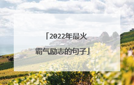 2022年最火霸气励志的句子