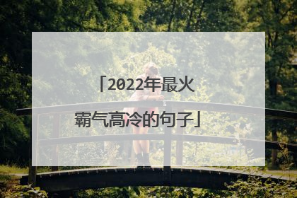 2022年最火霸气高冷的句子