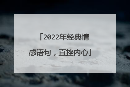 2022年经典情感语句,直挫内心