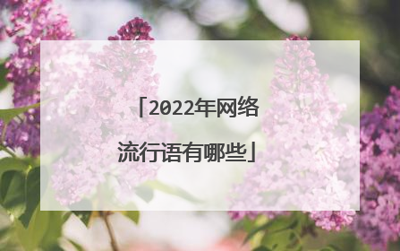 2022年网络流行语有哪些