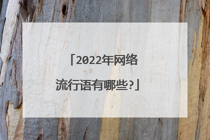 2022年网络流行语有哪些?