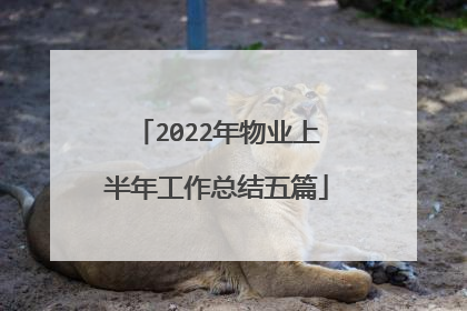 2022年物业上半年工作总结五篇