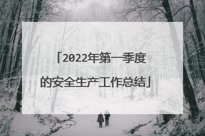 2022年第一季度的安全生产工作总结