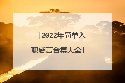 2022年简单入职感言合集大全