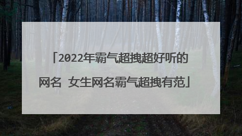 2022年霸气超拽超好听的网名 女生网名霸气超拽有范
