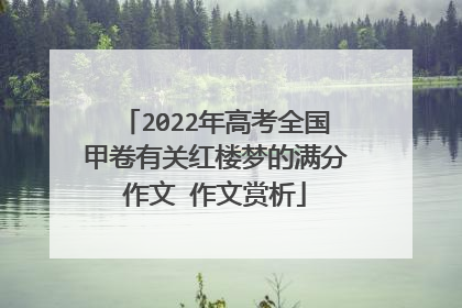2022年高考全国甲卷有关红楼梦的满分作文 作文赏析