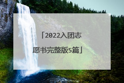 2022入团志愿书完整版5篇