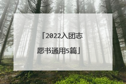 2022入团志愿书通用5篇