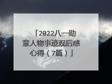 2022八一勋章人物事迹观后感心得(7篇)