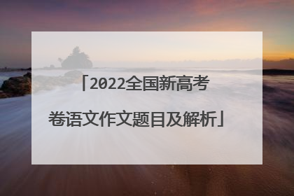 2022全国新高考Ⅱ卷语文作文题目及解析