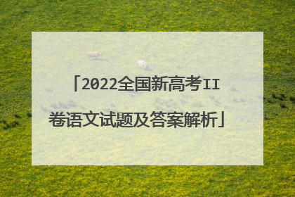 2022全国新高考II卷语文试题及答案解析