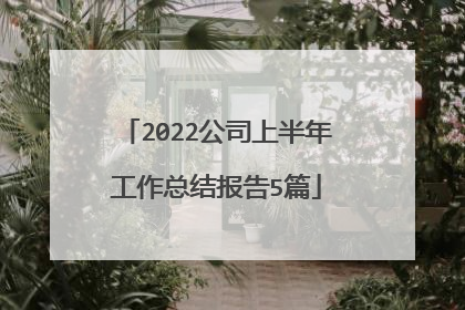 2022公司上半年工作总结报告5篇